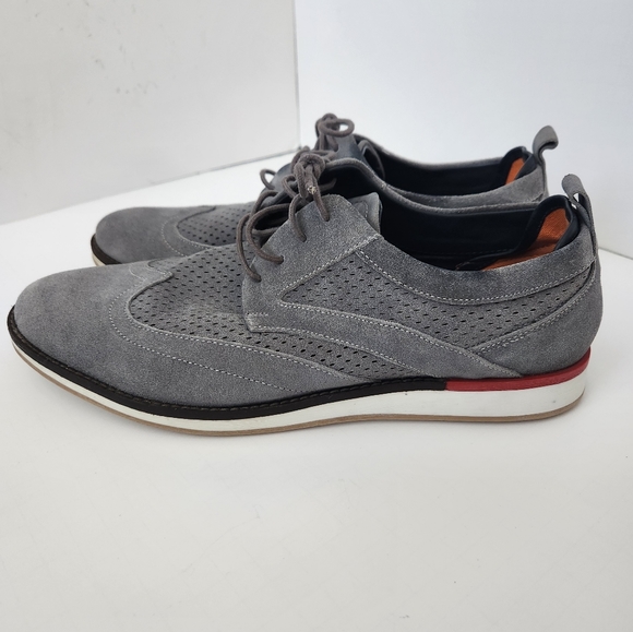 Thomas & Vine Other - Thomas & Vine Jett Wing Tip Derby Gray Suede Upper Oxford Mens Shoes Sz 12